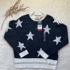 Tommy Jeans Star Pattern Linen Blend Sweater